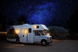 rv, camper, night, camping, adventure, outdoor, nature, campsite, travel, caravan, vacation, trailer, motorhome, camp, evening, journey, campground, summer, caravaning, holiday, traveler